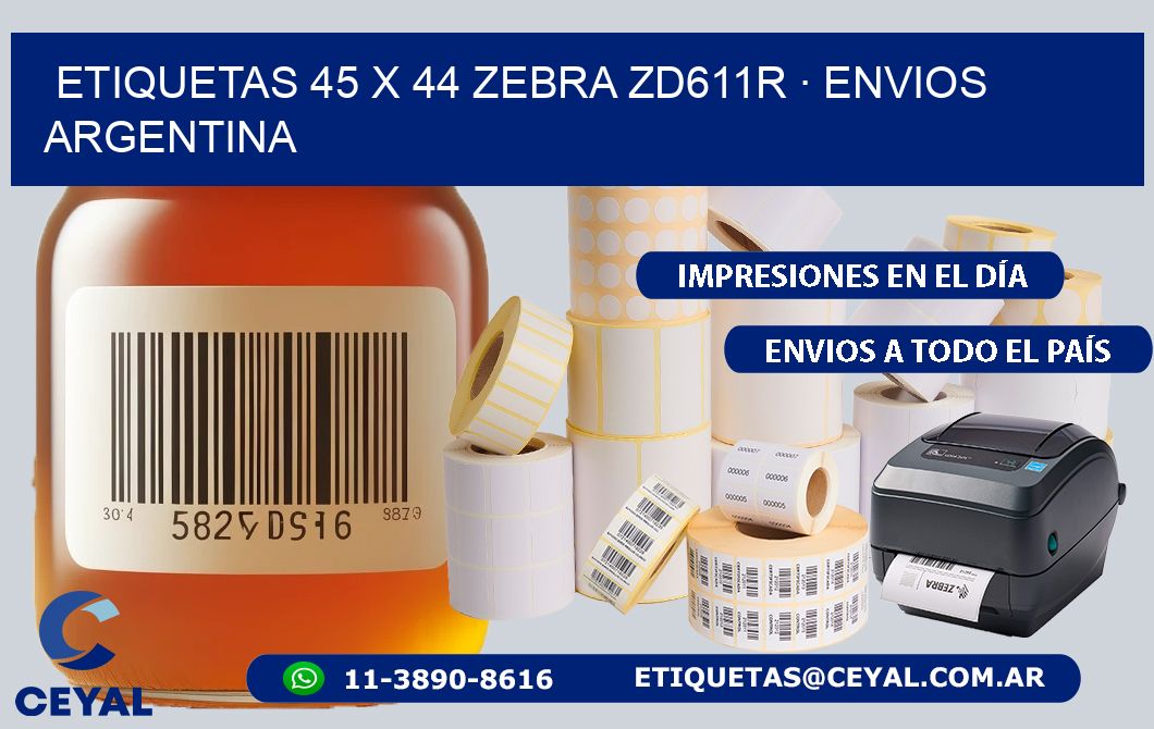 ETIQUETAS 45 x 44 ZEBRA ZD611R · ENVIOS ARGENTINA