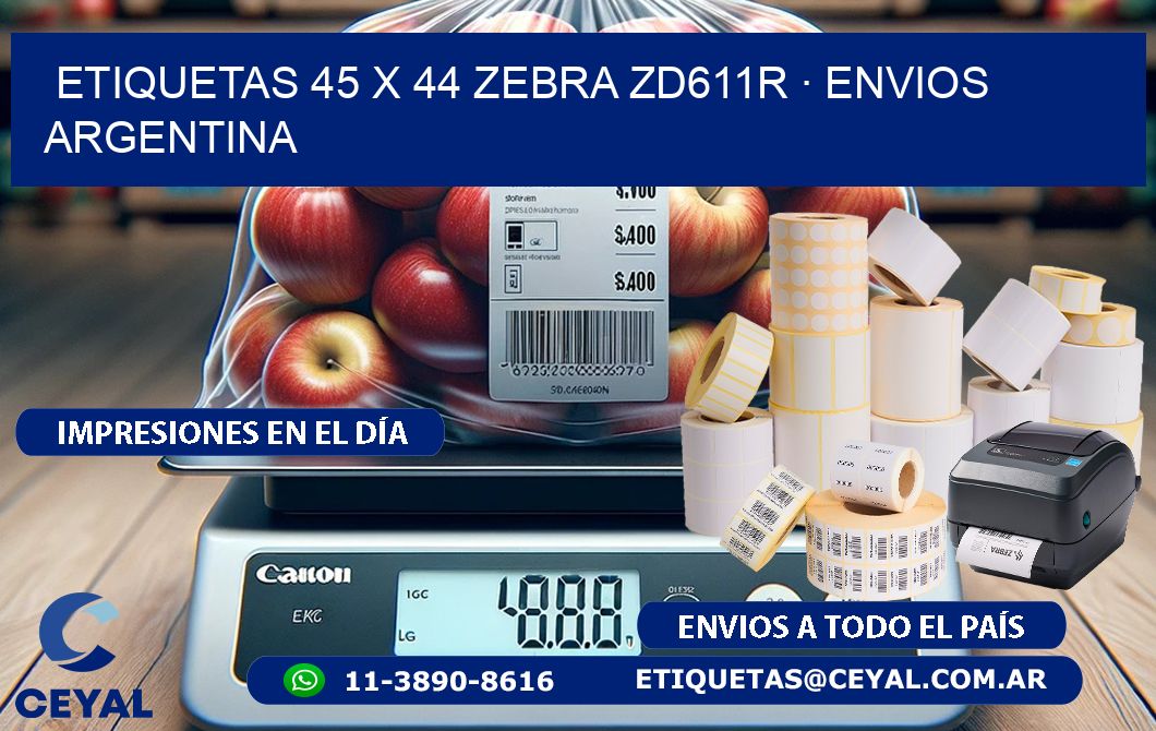 ETIQUETAS 45 x 44 ZEBRA ZD611R · ENVIOS ARGENTINA