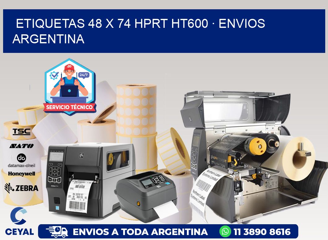 ETIQUETAS 48 x 74 HPRT HT600 · ENVIOS ARGENTINA