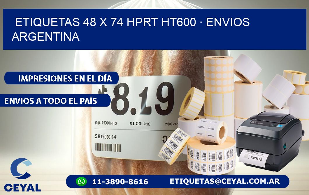 ETIQUETAS 48 x 74 HPRT HT600 · ENVIOS ARGENTINA