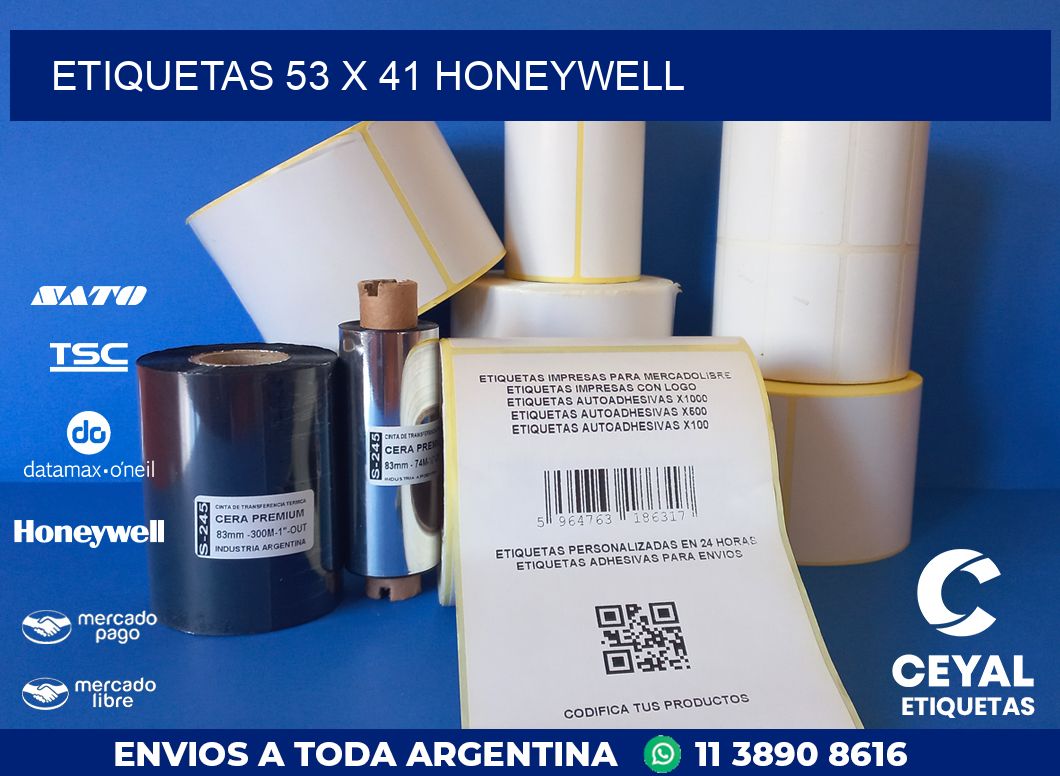 ETIQUETAS 53 x 41 HONEYWELL