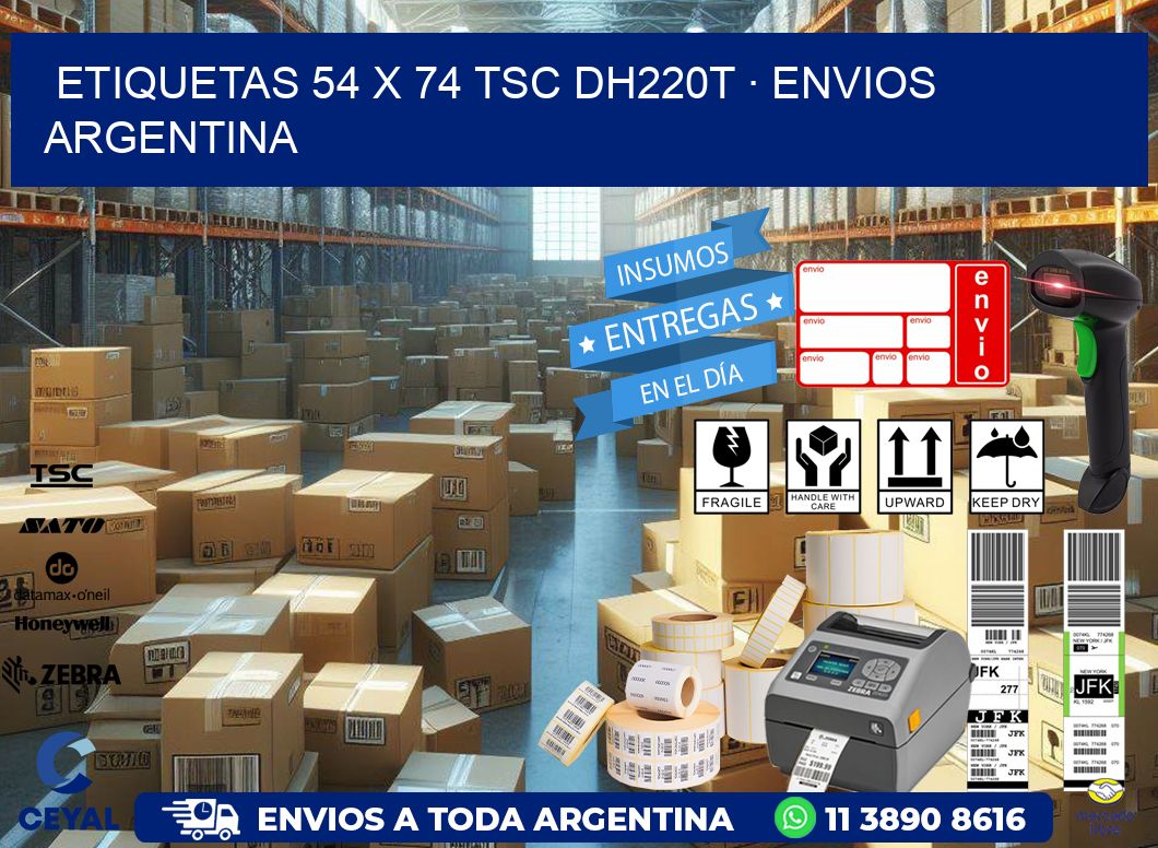ETIQUETAS 54 x 74 TSC DH220T · ENVIOS ARGENTINA