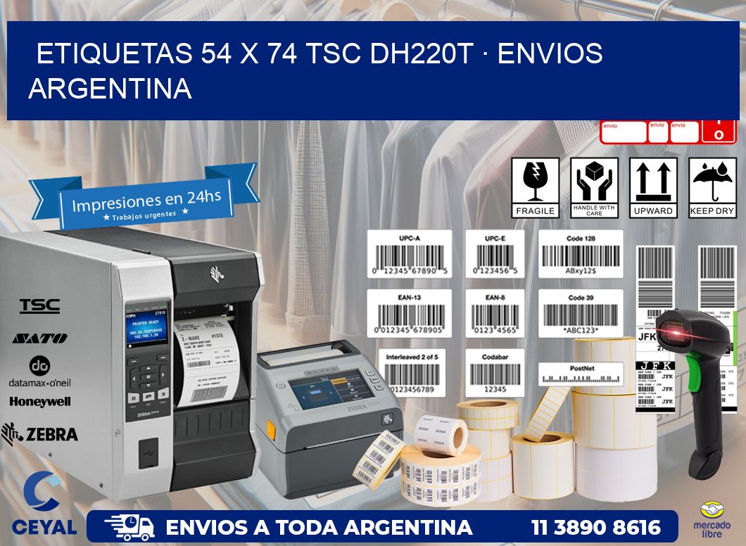 ETIQUETAS 54 x 74 TSC DH220T · ENVIOS ARGENTINA