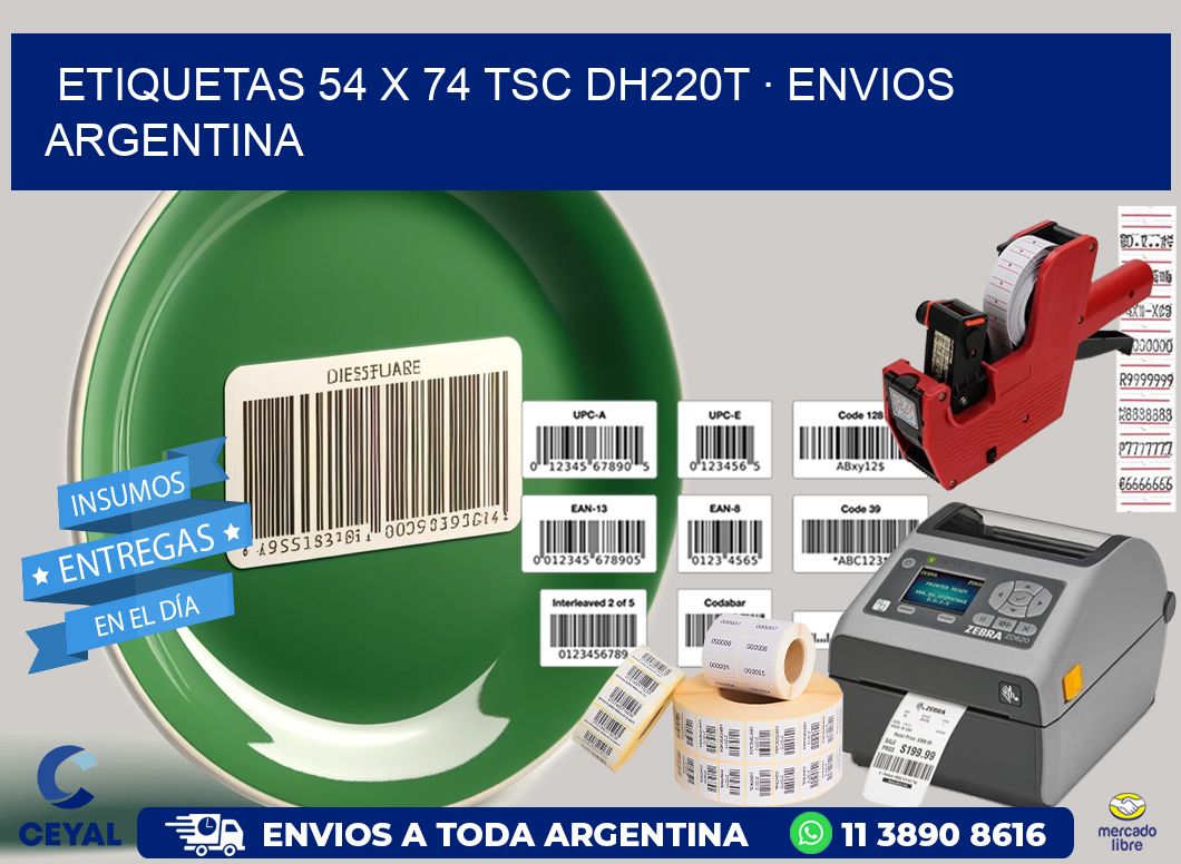 ETIQUETAS 54 x 74 TSC DH220T · ENVIOS ARGENTINA
