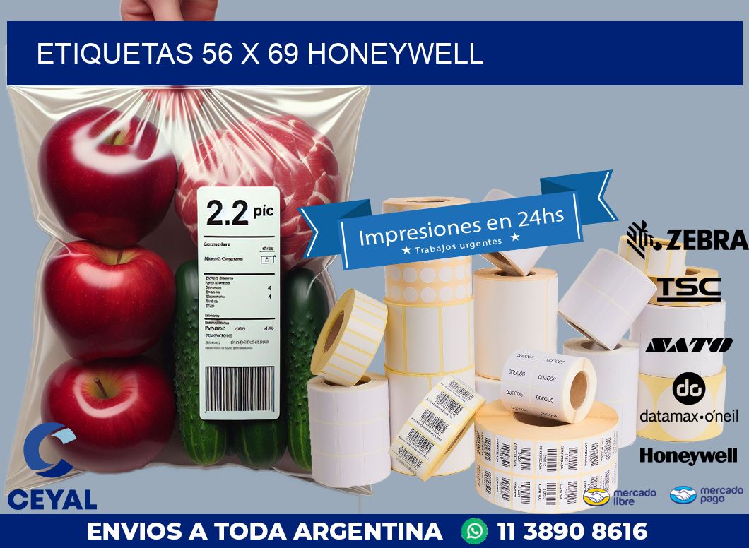 ETIQUETAS 56 x 69 HONEYWELL