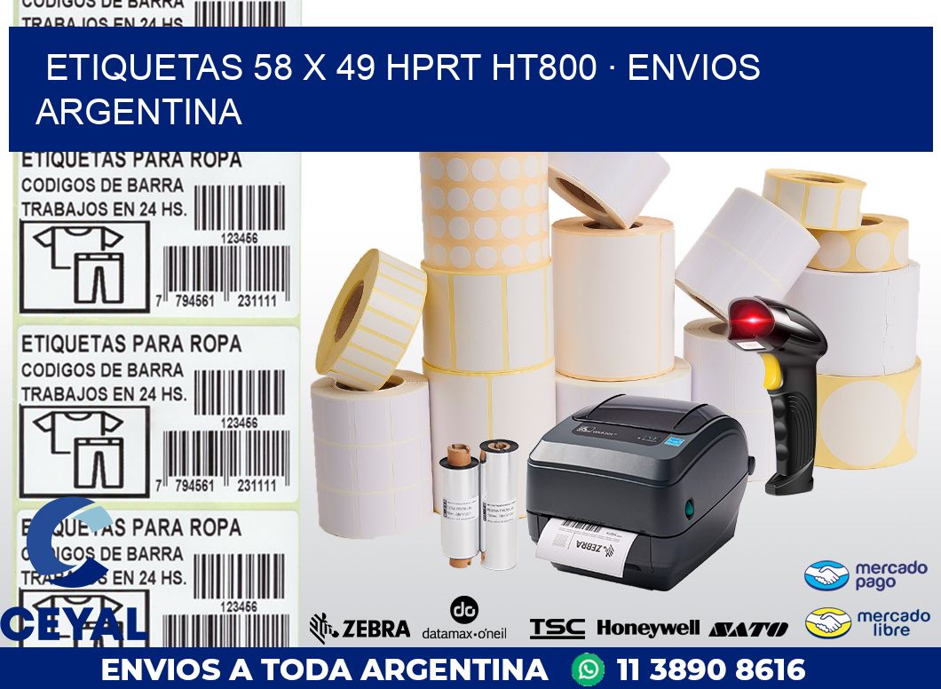 ETIQUETAS 58 x 49 HPRT HT800 · ENVIOS ARGENTINA