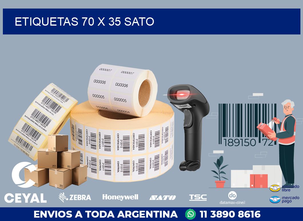 ETIQUETAS 70 x 35 SATO