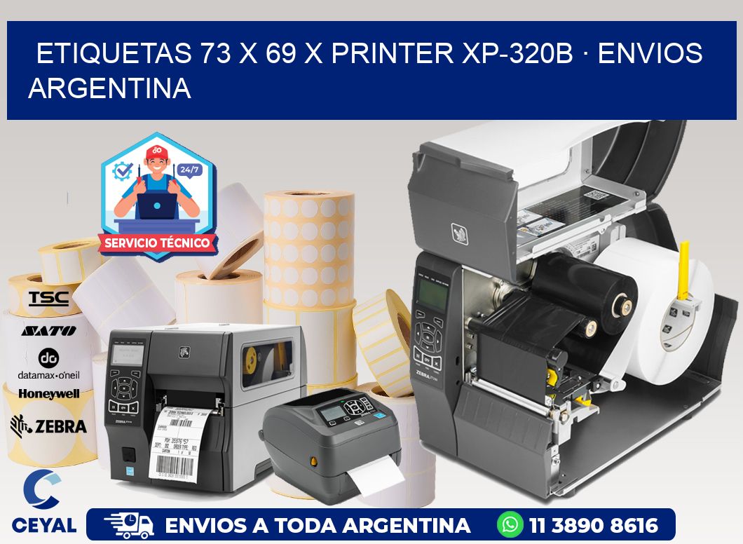 ETIQUETAS 73 x 69 X PRINTER XP-320B · ENVIOS ARGENTINA