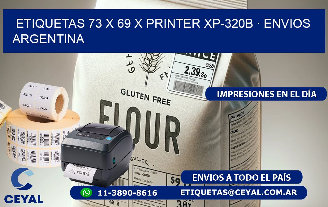 ETIQUETAS 73 x 69 X PRINTER XP-320B · ENVIOS ARGENTINA