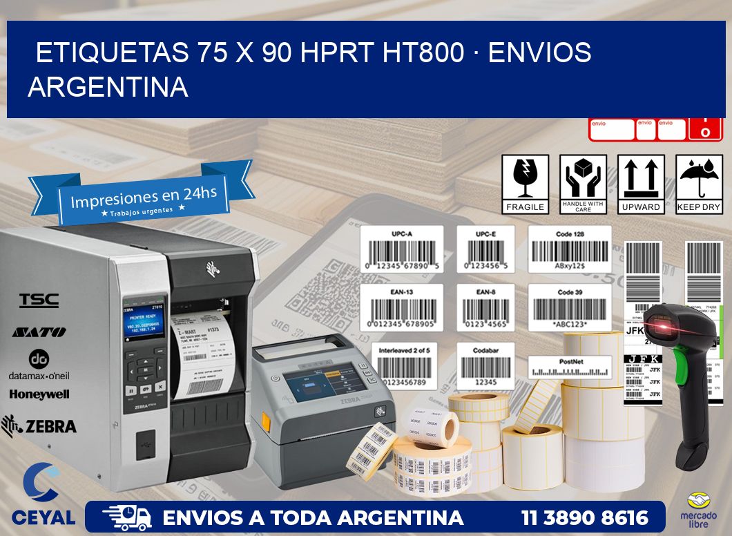 ETIQUETAS 75 x 90 HPRT HT800 · ENVIOS ARGENTINA
