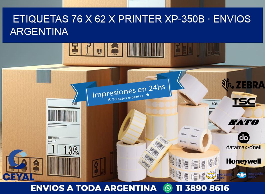 ETIQUETAS 76 x 62 X PRINTER XP-350B · ENVIOS ARGENTINA