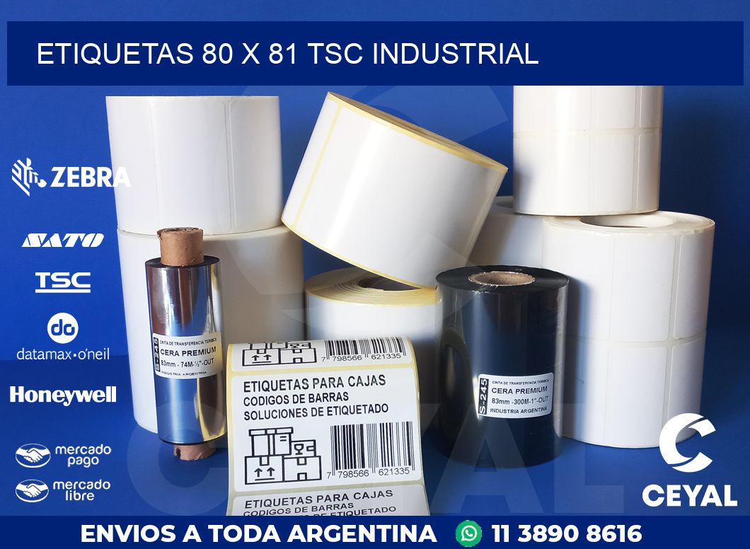 ETIQUETAS 80 x 81 TSC INDUSTRIAL