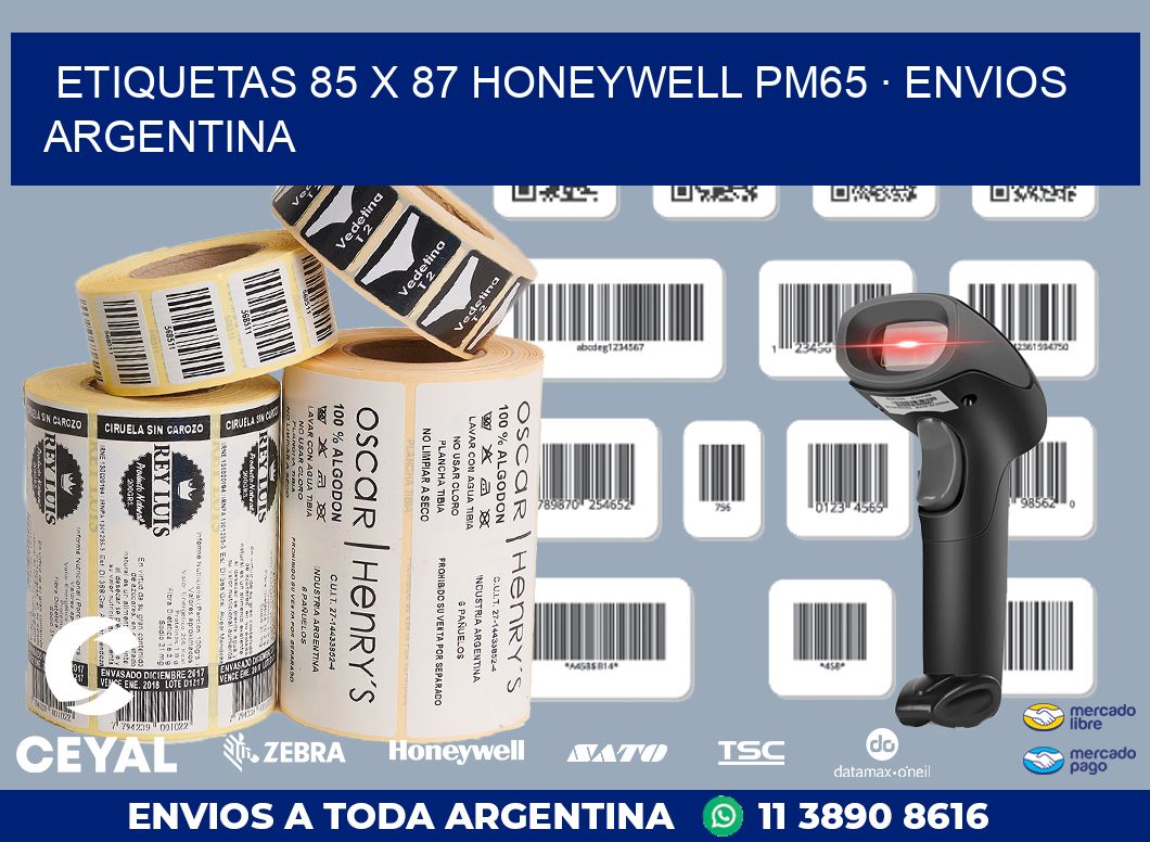 ETIQUETAS 85 x 87 HONEYWELL PM65 · ENVIOS ARGENTINA