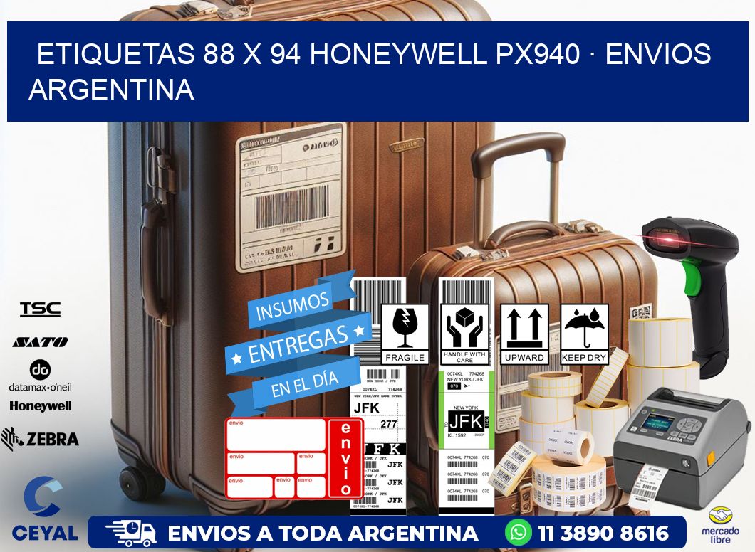 ETIQUETAS 88 x 94 HONEYWELL PX940 · ENVIOS ARGENTINA