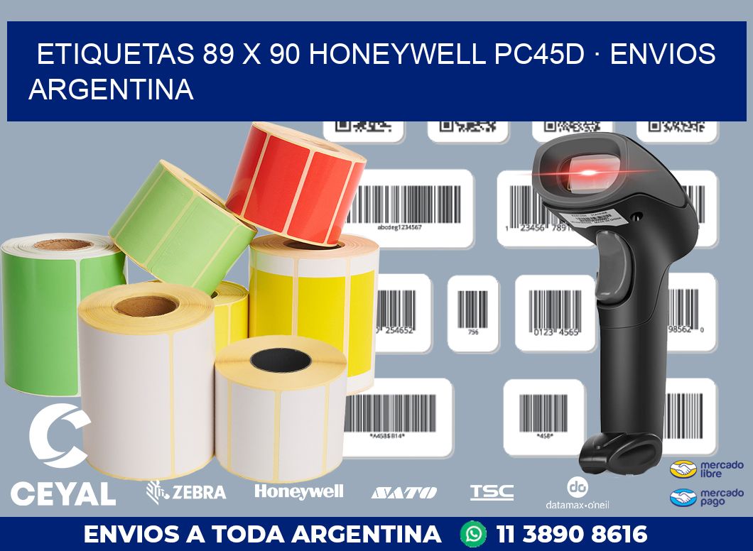 ETIQUETAS 89 x 90 HONEYWELL PC45D · ENVIOS ARGENTINA