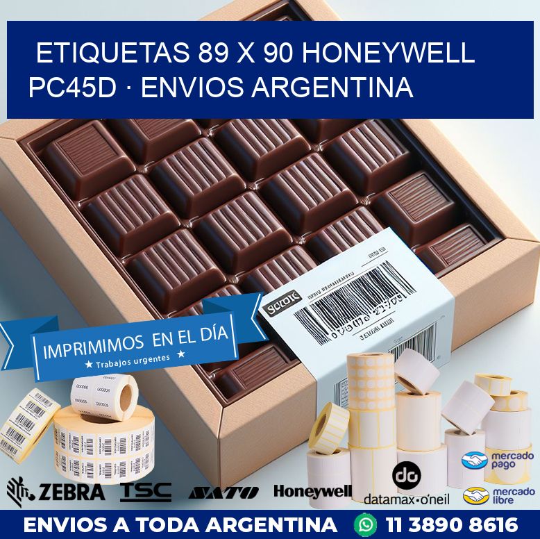 ETIQUETAS 89 x 90 HONEYWELL PC45D · ENVIOS ARGENTINA