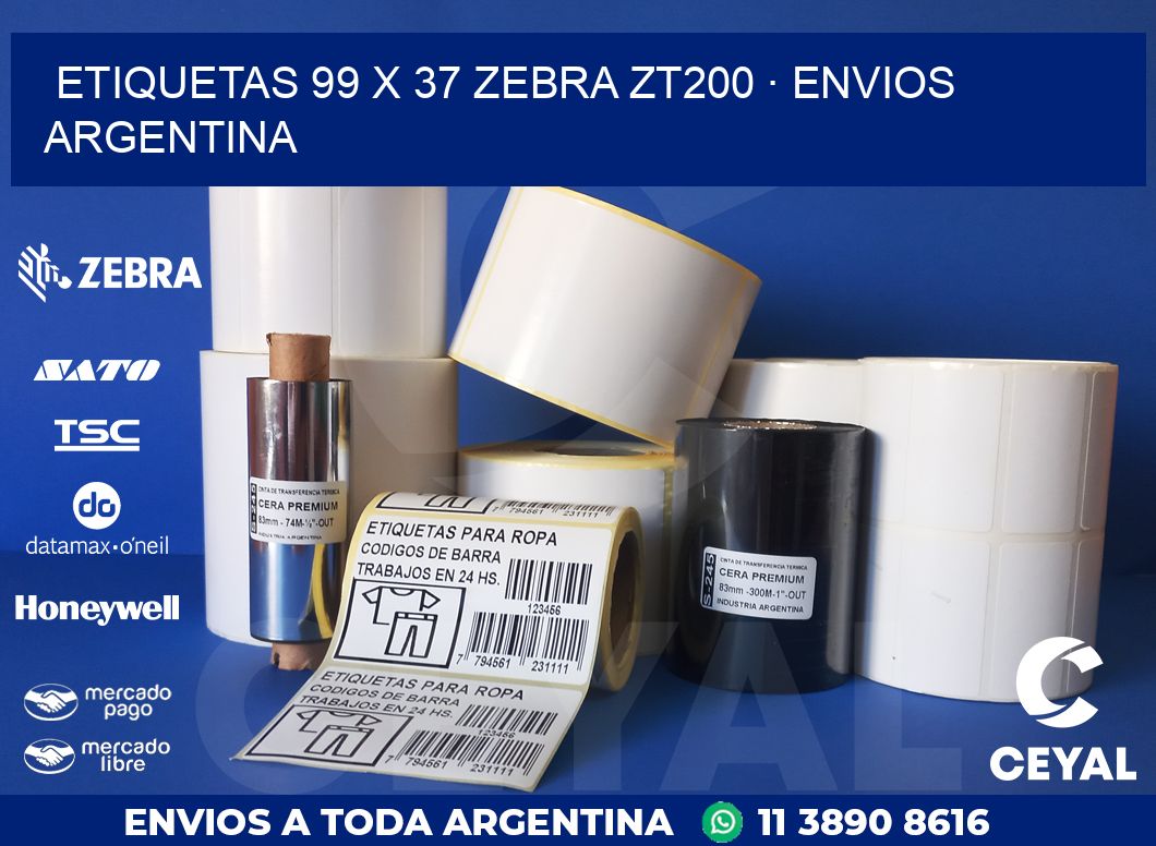 ETIQUETAS 99 x 37 ZEBRA ZT200 · ENVIOS ARGENTINA