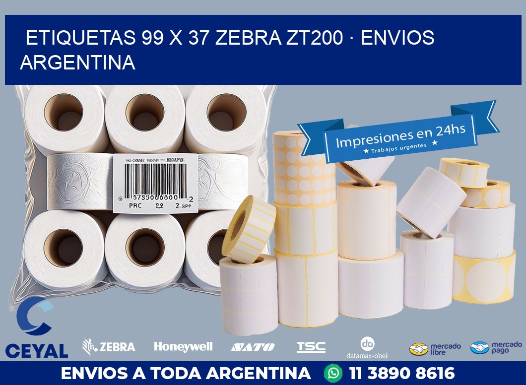 ETIQUETAS 99 x 37 ZEBRA ZT200 · ENVIOS ARGENTINA