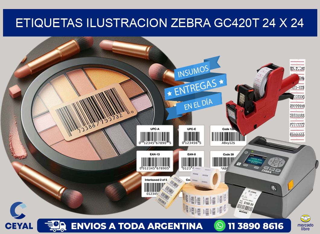 ETIQUETAS ILUSTRACION ZEBRA GC420T 24 x 24