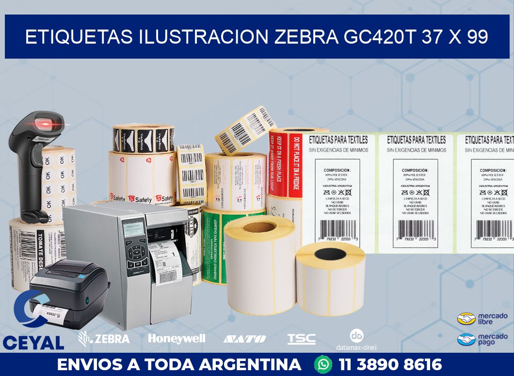 ETIQUETAS ILUSTRACION ZEBRA GC420T 37 x 99