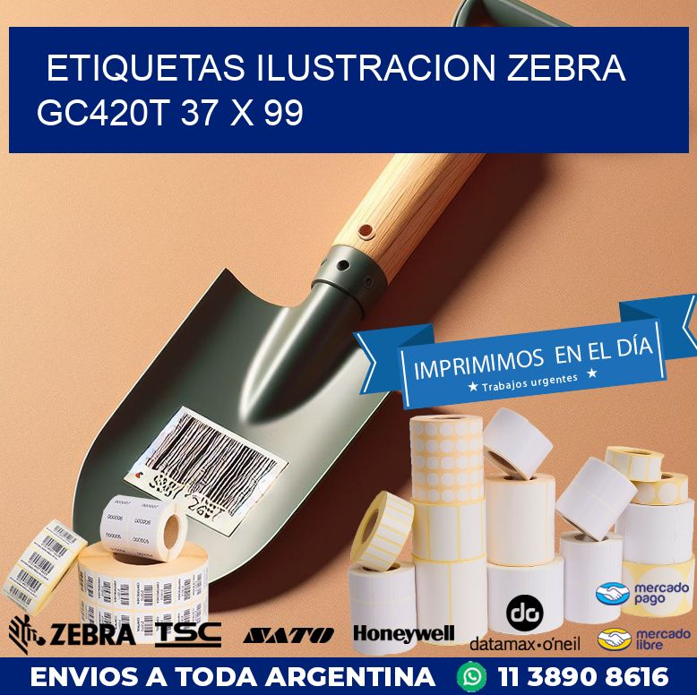 ETIQUETAS ILUSTRACION ZEBRA GC420T 37 x 99