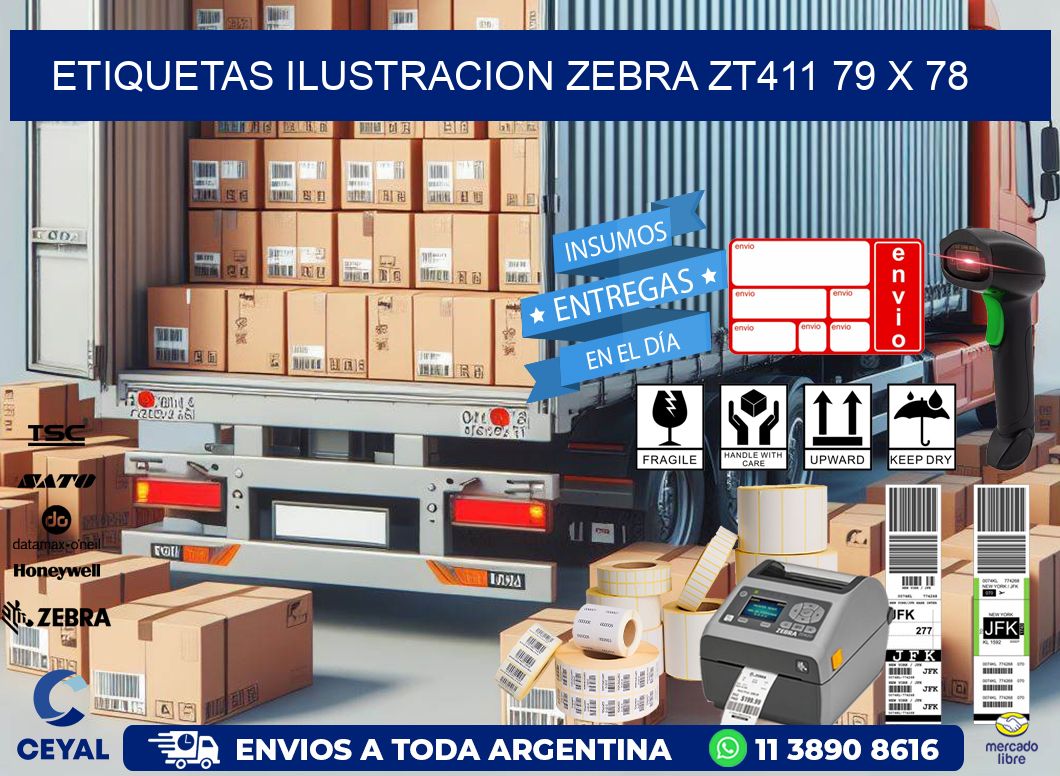 ETIQUETAS ILUSTRACION ZEBRA ZT411 79 x 78
