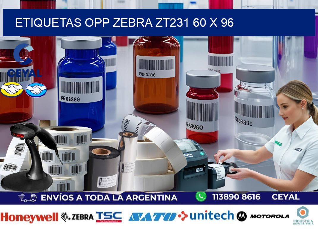 ETIQUETAS OPP ZEBRA ZT231 60 x 96