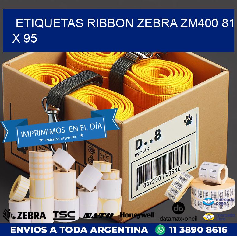 ETIQUETAS RIBBON Zebra ZM400 81 x 95