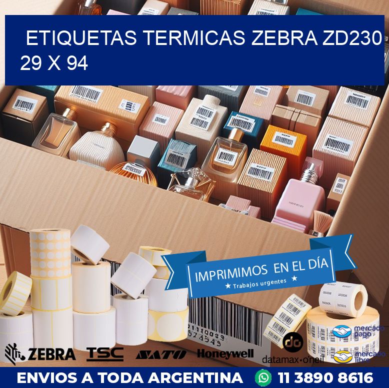 ETIQUETAS TERMICAS ZEBRA ZD230 29 x 94