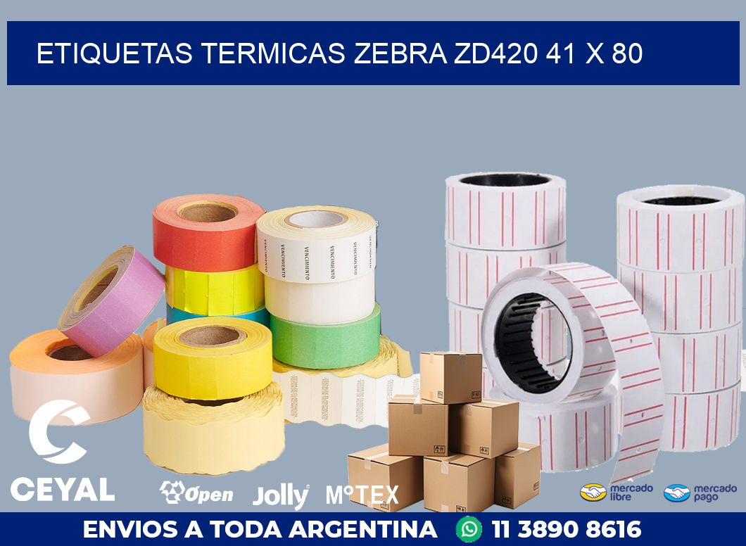 ETIQUETAS TERMICAS ZEBRA ZD420 41 x 80