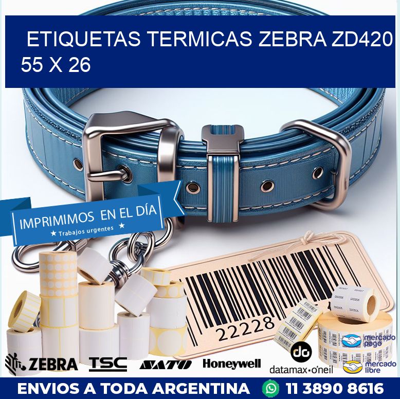 ETIQUETAS TERMICAS ZEBRA ZD420 55 x 26