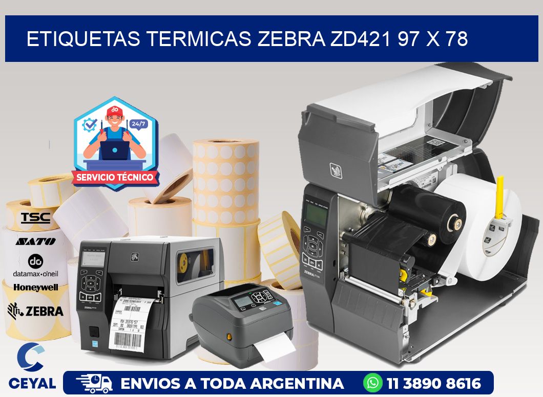 ETIQUETAS TERMICAS ZEBRA ZD421 97 x 78
