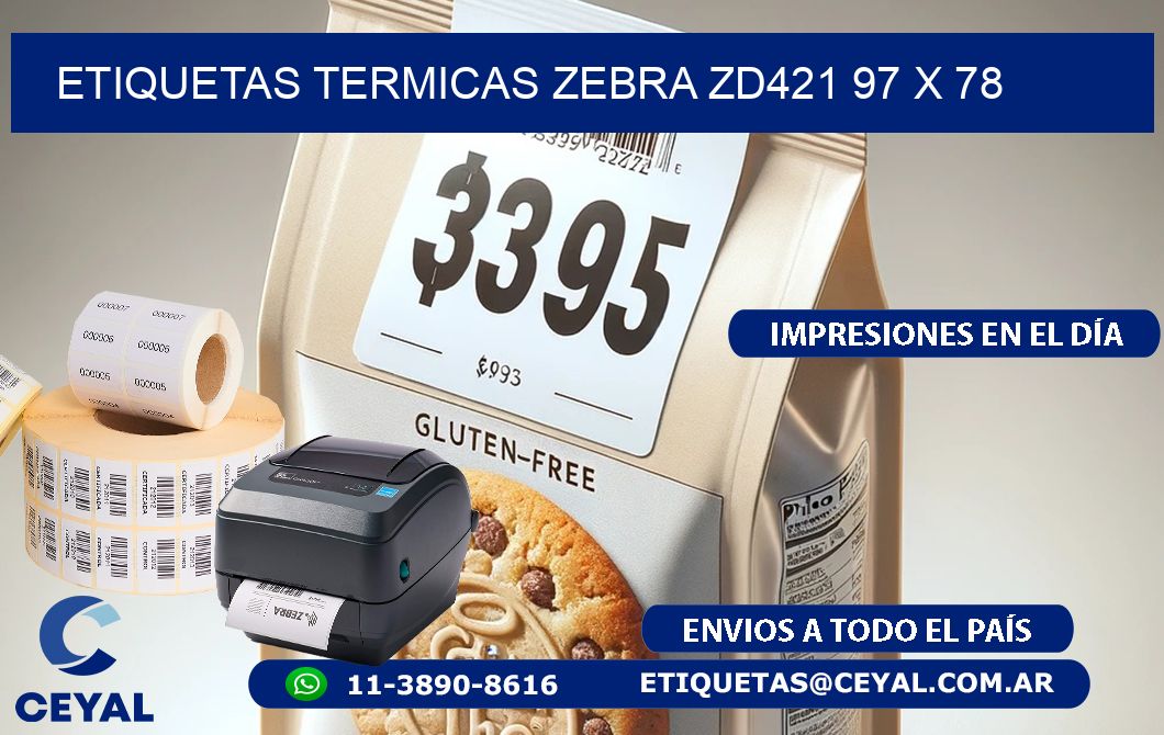 ETIQUETAS TERMICAS ZEBRA ZD421 97 x 78