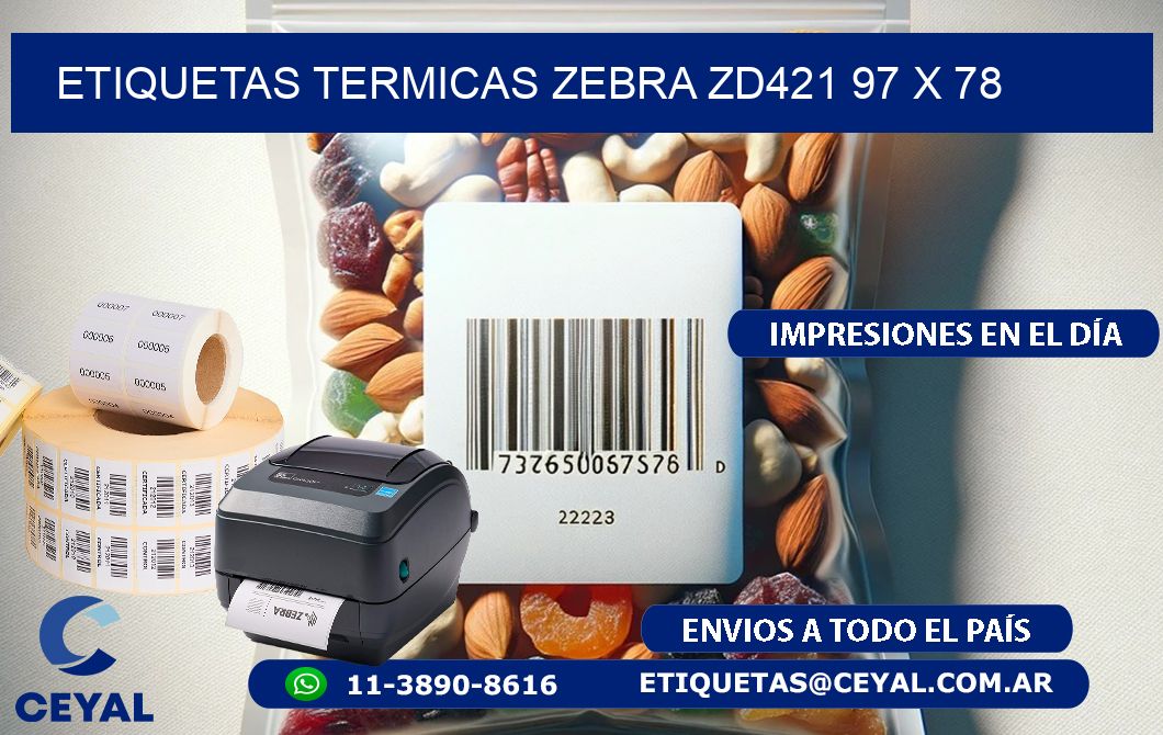 ETIQUETAS TERMICAS ZEBRA ZD421 97 x 78