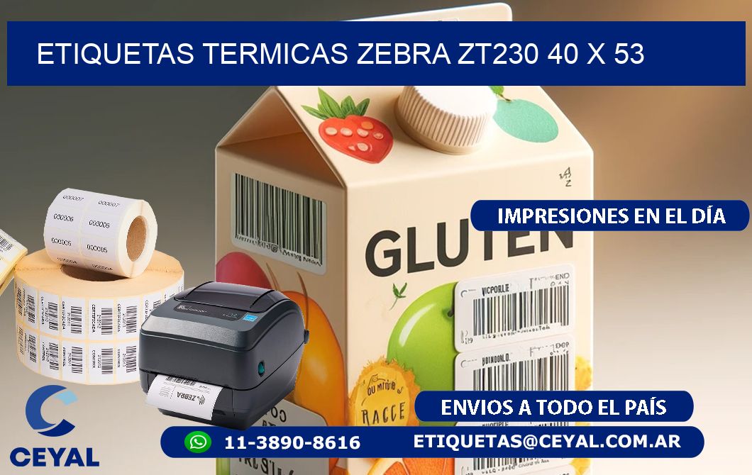 ETIQUETAS TERMICAS ZEBRA ZT230 40 x 53