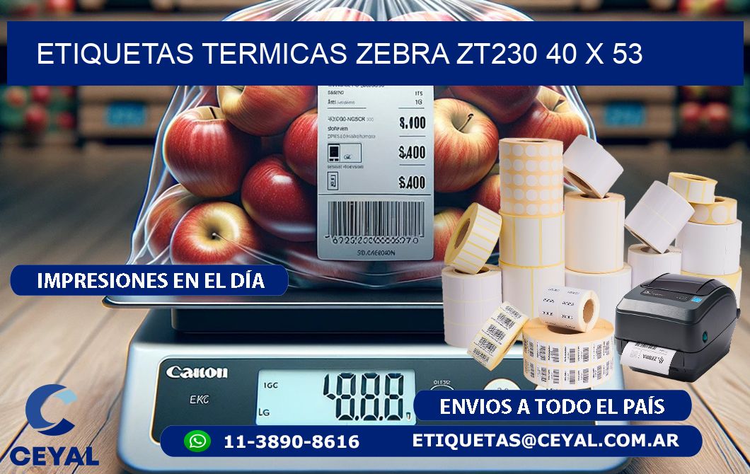 ETIQUETAS TERMICAS ZEBRA ZT230 40 x 53