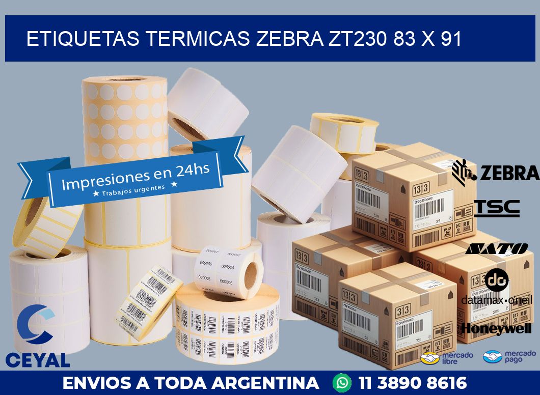 ETIQUETAS TERMICAS ZEBRA ZT230 83 x 91