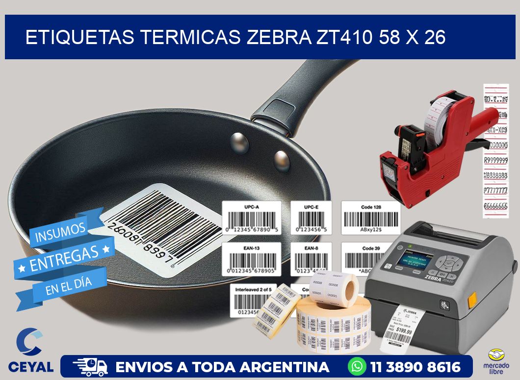 ETIQUETAS TERMICAS ZEBRA ZT410 58 x 26