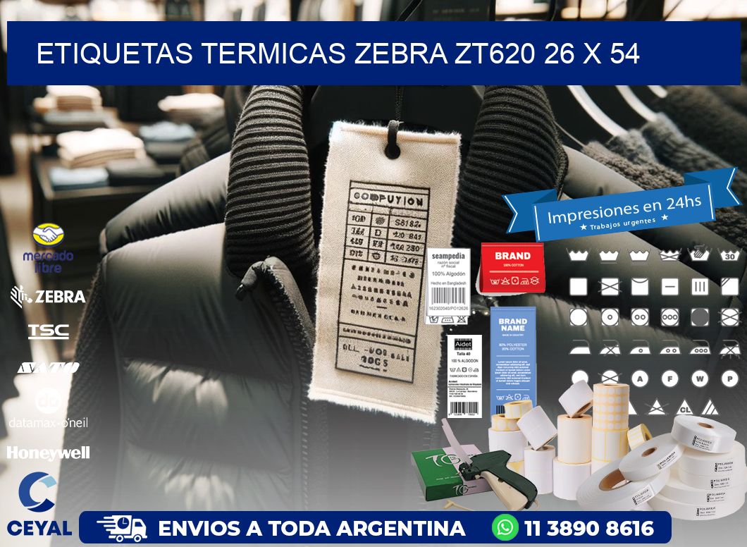 ETIQUETAS TERMICAS ZEBRA ZT620 26 x 54