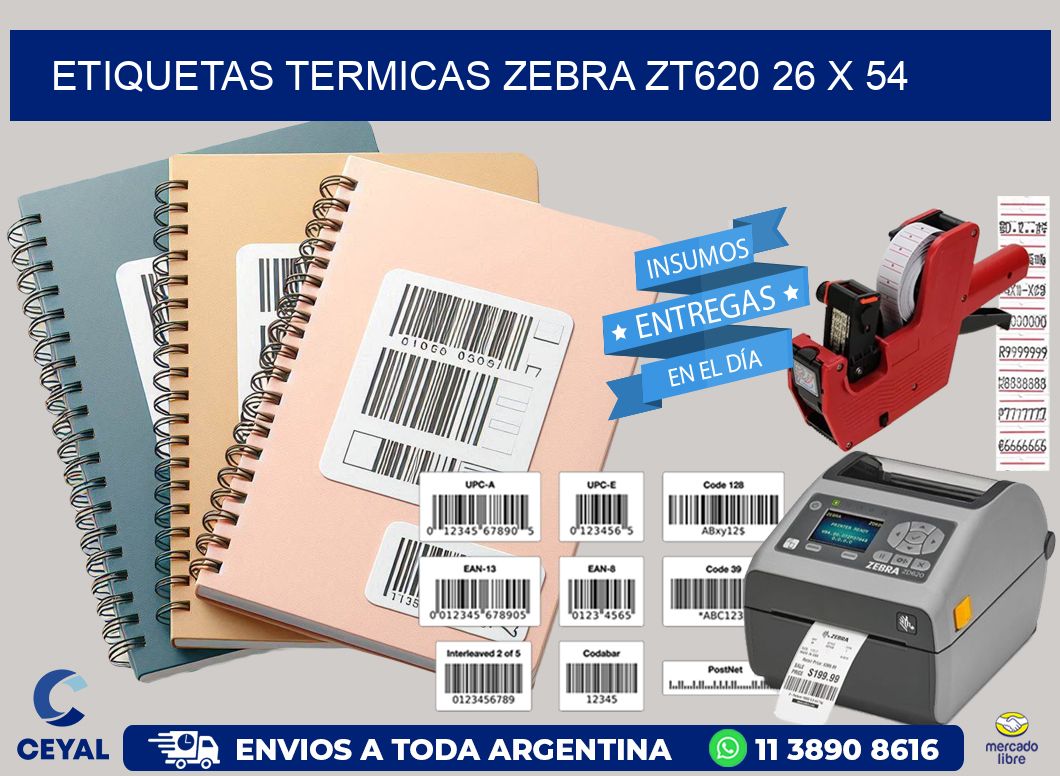 ETIQUETAS TERMICAS ZEBRA ZT620 26 x 54
