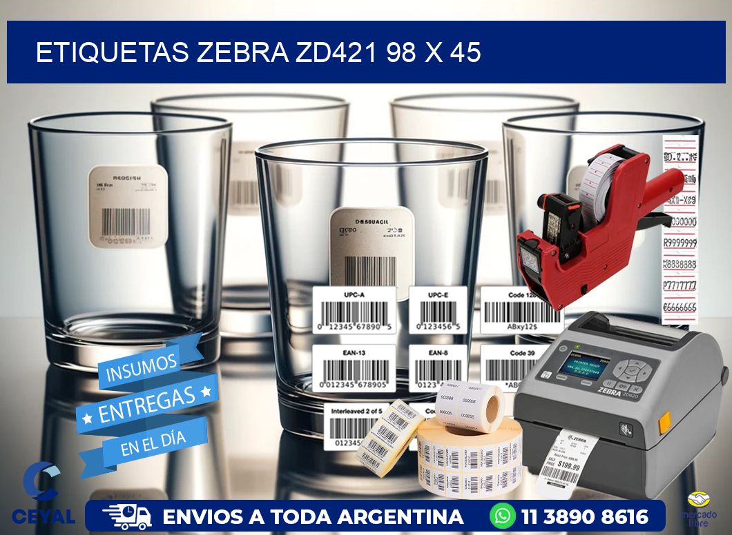 ETIQUETAS Zebra ZD421 98 x 45