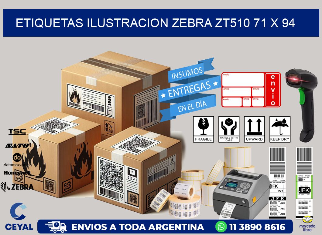 ETIQUETAS ILUSTRACION ZEBRA ZT510 71 x 94