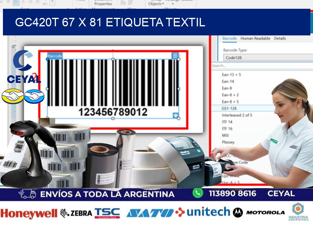 GC420T 67 x 81 ETIQUETA TEXTIL