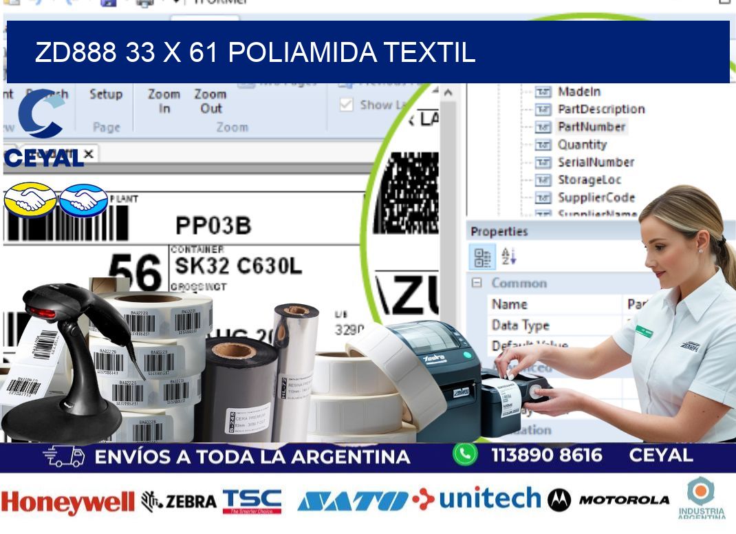 ZD888 33 x 61 POLIAMIDA TEXTIL