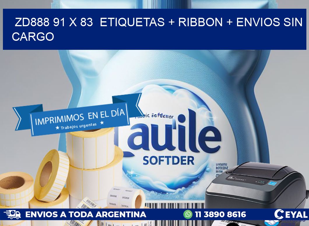 ZD888 91 x 83  etiquetas + ribbon + envios sin cargo