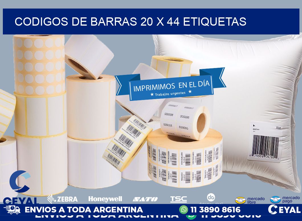 codigos de barras 20 x 44 etiquetas