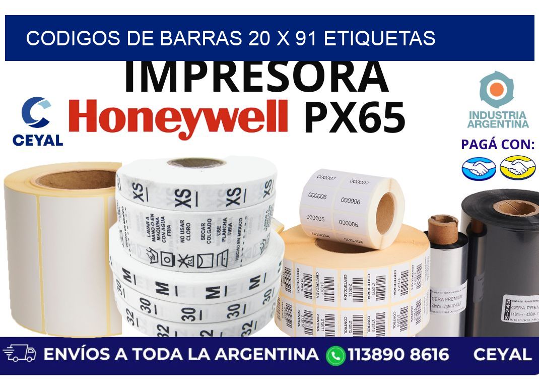 codigos de barras 20 x 91 etiquetas