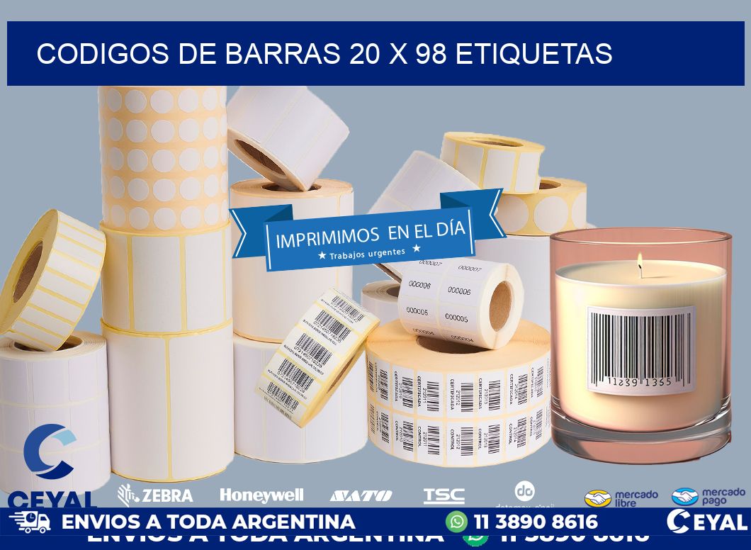 codigos de barras 20 x 98 etiquetas