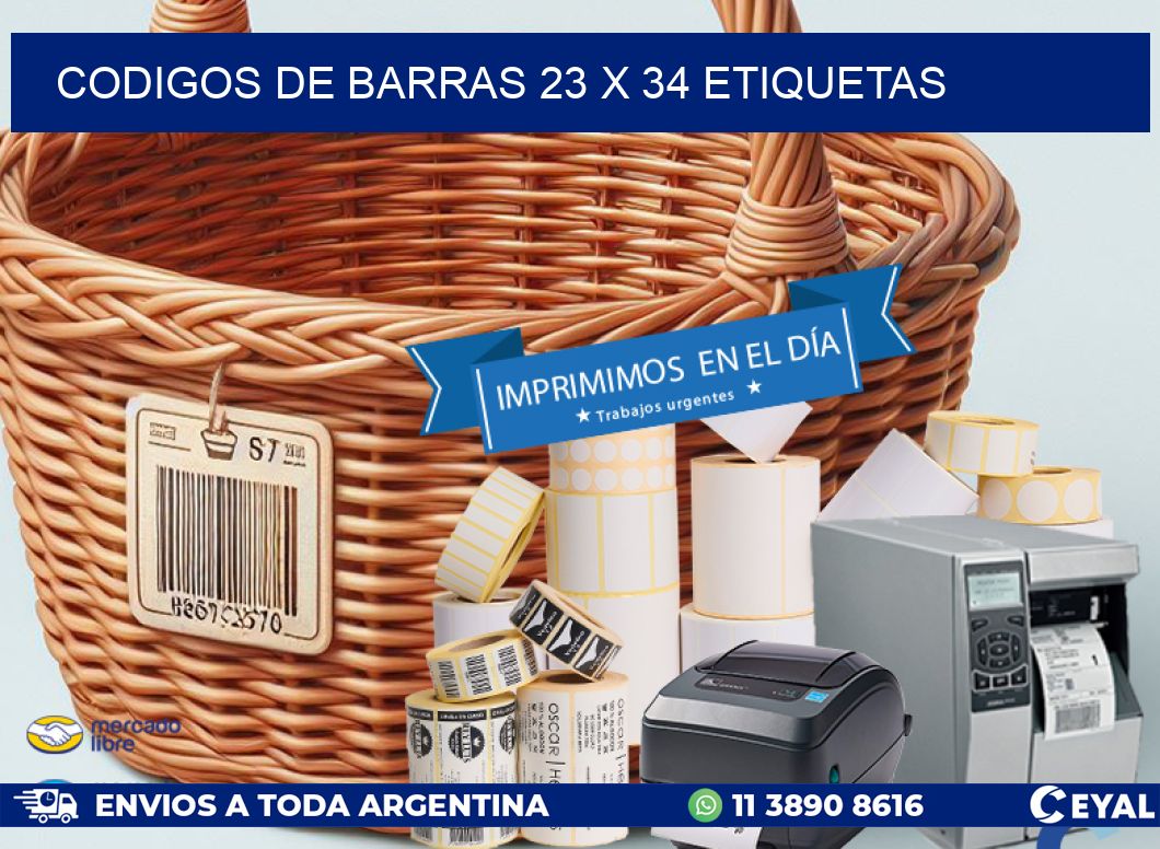 codigos de barras 23 x 34 etiquetas
