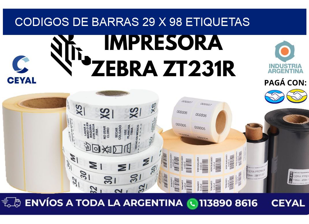 codigos de barras 29 x 98 etiquetas